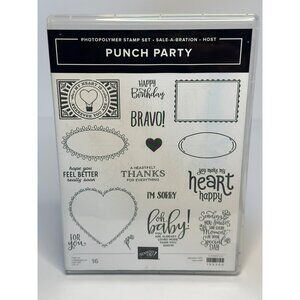 NIB Stampin’ Up! Sale-A-Bration “Punch Party” Set of 16 Photopolymer Stamp Set